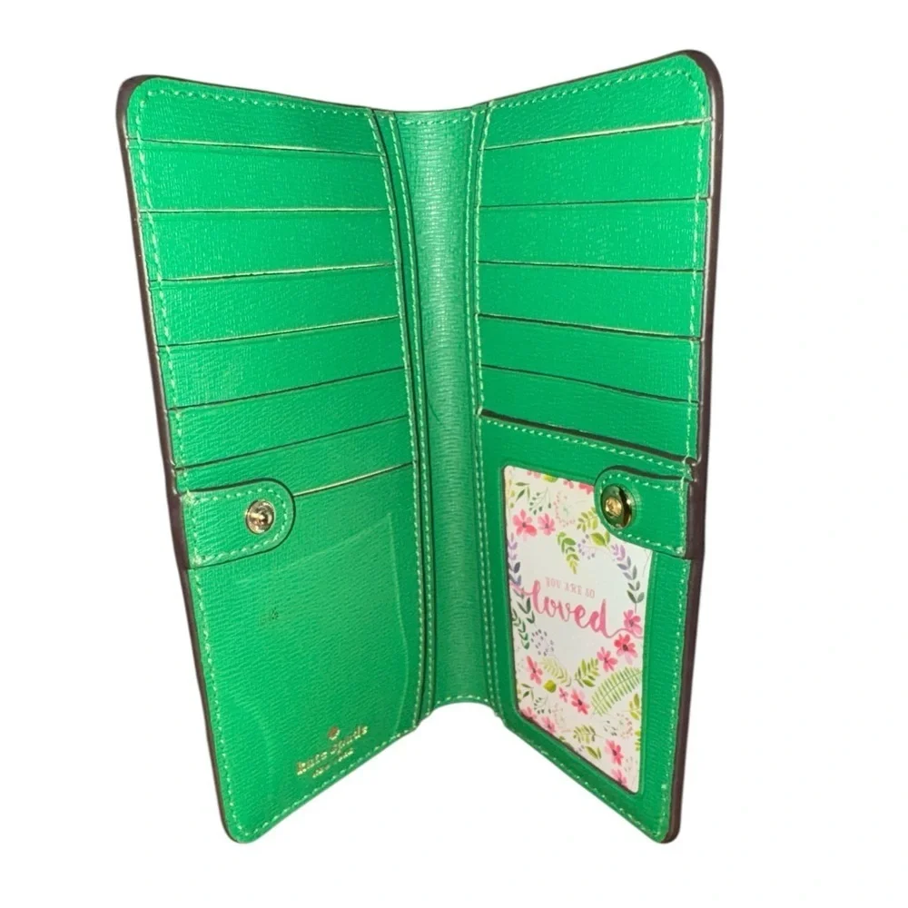Kate Spade Darcy Large Slim Bifold Wallet in Green